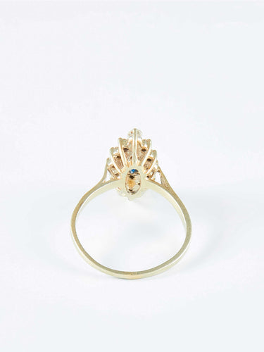 Bague 58 Bague Marquise or gris, saphir et diamants 58 Facettes 921