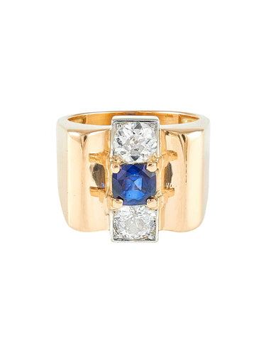 Bague Bague Tank Saphir et Diamants 58 Facettes 551