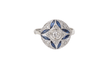 Bague 51 Bague Art Déco Or blanc Saphir Diamants 58 Facettes 32454