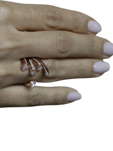 Bague 54 Bague toi & moi diamants fancy cut or jaune 58 Facettes P632
