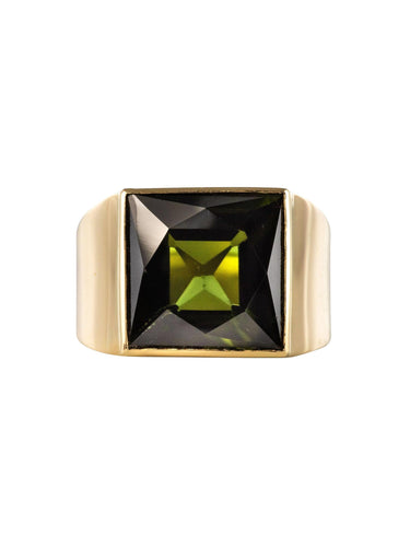 Bague 54 Chevalière ancienne tourmaline 58 Facettes 19-658-51