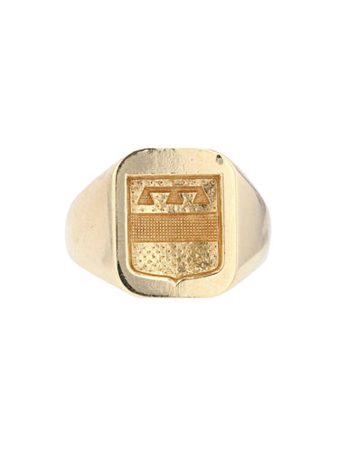 Bague 50 Chevalière armoiriée or jaune 58 Facettes 20-513-46