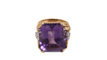 Bague 56 Bague vintage or rose et platine, améthyste et diamants 58 Facettes 31800