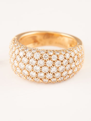 Bague Cartier - bague jonc or jaune et pavage diamants 58 Facettes