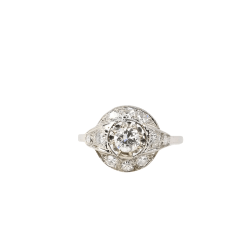 Bague Bague Art Déco platine diamants 58 Facettes J14