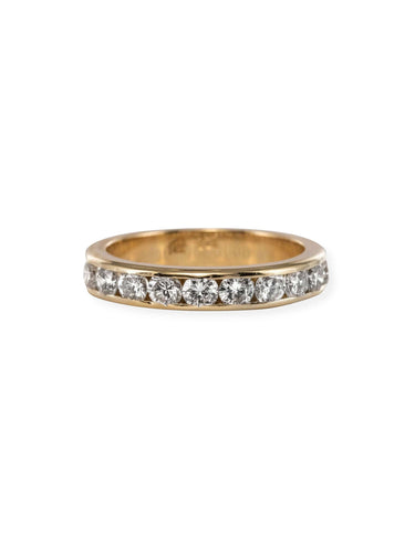 Bague 52 Demi alliance or jaune diamants 58 Facettes 20-257-48