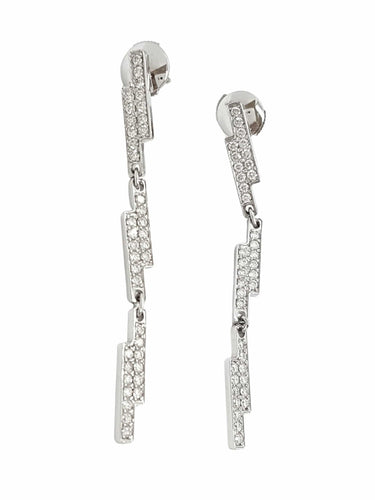 Boucles d'oreilles Dinh Van Boucles d'oreilles Pendants Seventies Or blanc Diamant 58 Facettes 00045GD