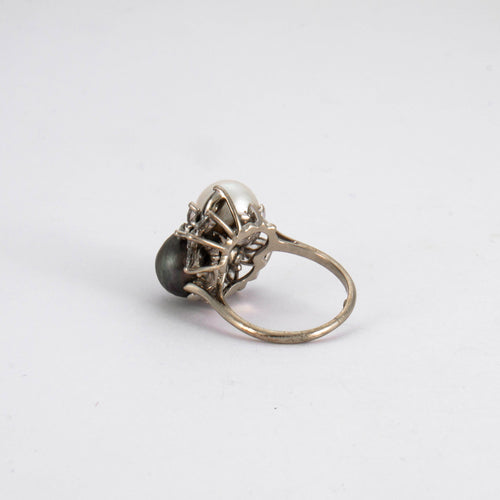Bague 51 Bague Toi & Moi Perles Diamants 58 Facettes DV0166-1