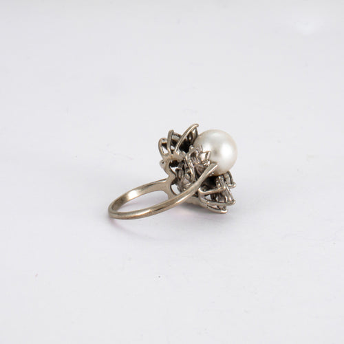 Bague 51 Bague Toi & Moi Perles Diamants 58 Facettes DV0166-1