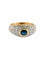 Bague 47 Bague Jonc Or jaune Saphir Diamants 58 Facettes