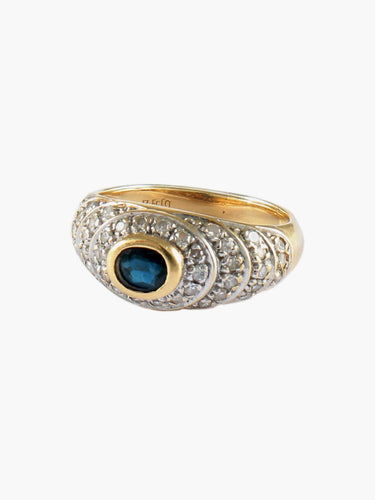 Bague 47 Bague Jonc Or jaune Saphir Diamants 58 Facettes