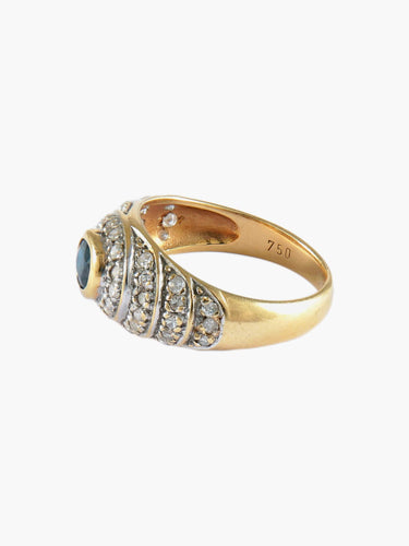 Bague 47 Bague Jonc Or jaune Saphir Diamants 58 Facettes