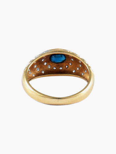 Bague 47 Bague Jonc Or jaune Saphir Diamants 58 Facettes