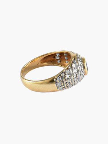 Bague 47 Bague Jonc Or jaune Saphir Diamants 58 Facettes