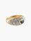 Bague 47 Bague Jonc Or jaune Saphir Diamants 58 Facettes