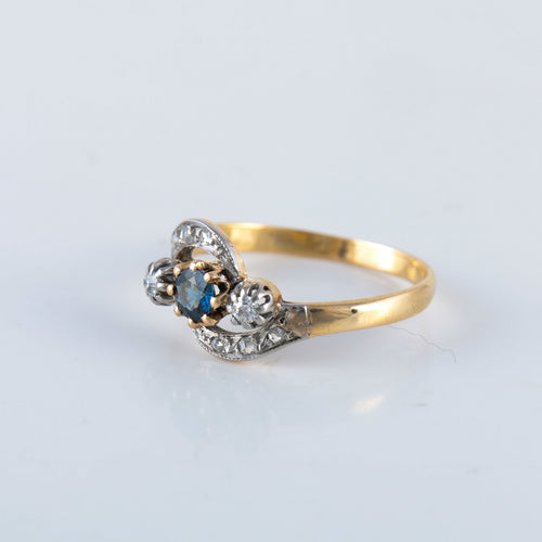 Bague Bague saphir diamant or platine 58 Facettes