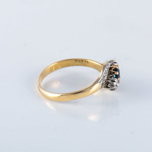 Bague Bague saphir diamant or platine 58 Facettes