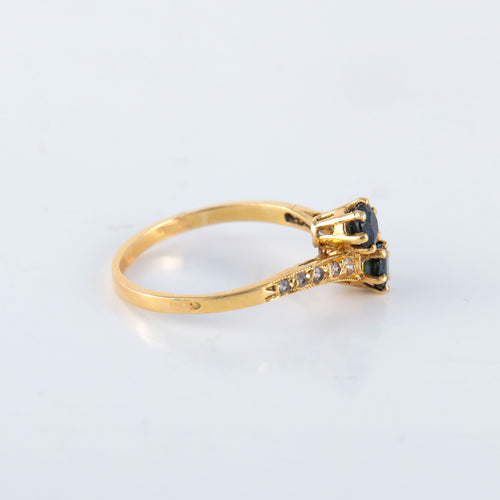 Bague 51 Bague Toi & Moi saphir diamants 58 Facettes