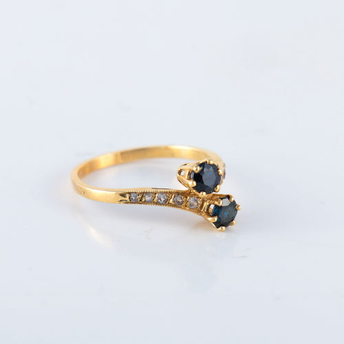 Bague 51 Bague Toi & Moi saphir diamants 58 Facettes