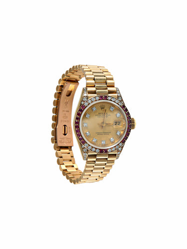 Montre Montre Rolex Président or jaune, diamants et rubis 58 Facettes