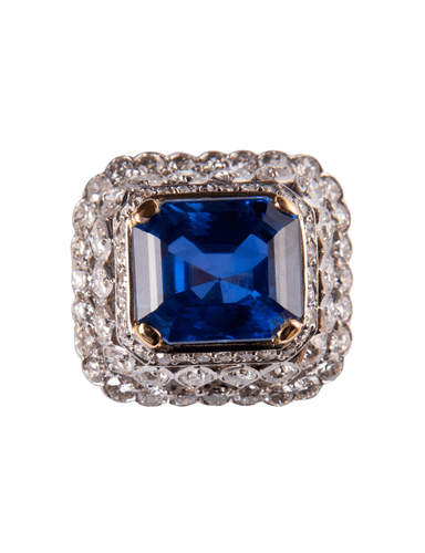Bague Marchak - Bague Saphir de Ceylan et Diamants 58 Facettes