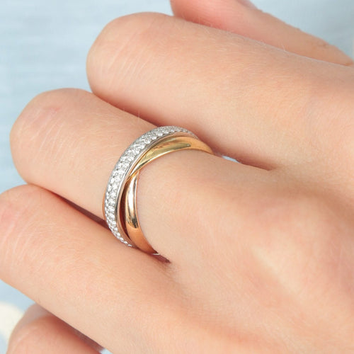 Bague 50 BAGUE CARTIER "TRINITY" DIAMANTS 58 Facettes
