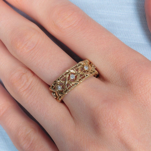 Bague 56 DIOR - Bague Ruban Diamants 58 Facettes