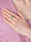 Bague Large Bague Or Jaune Emeraude et Diamants 58 Facettes