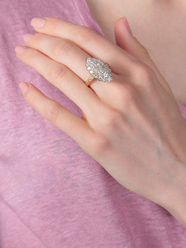 Bague 52 Bague Marquise Or Jaune Diamants 58 Facettes