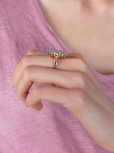 Bague Bague Marquise Or Jaune Diamants 58 Facettes