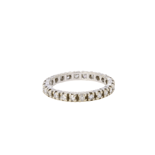 Bague Alliance américaine Or blanc Diamants 58 Facettes J66