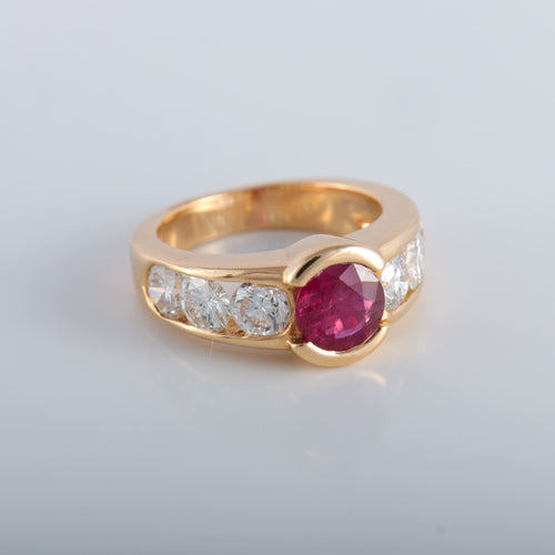 Bague Bague rubis et diamants 58 Facettes