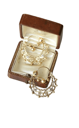 Boucles d'oreilles Grandes créoles savoyardes or blanc 58 Facettes