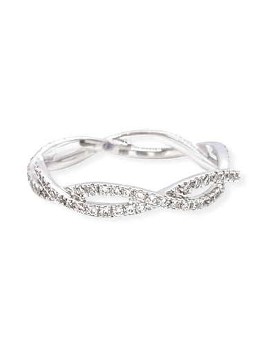 Bague 53 Etername Bague Entrelacs Or blanc Diamant 58 Facettes 06228CD