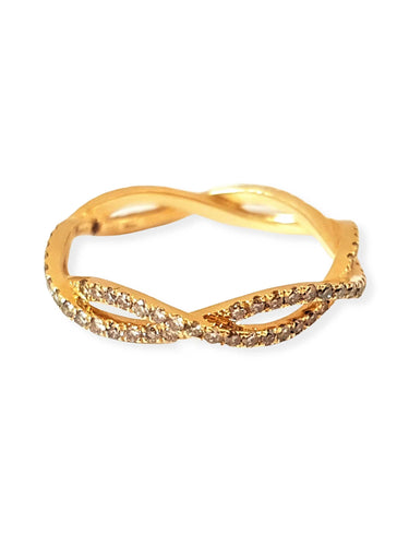 Bague 52 Etername Bague Entrelacs Or jaune Diamant 58 Facettes 06247CD