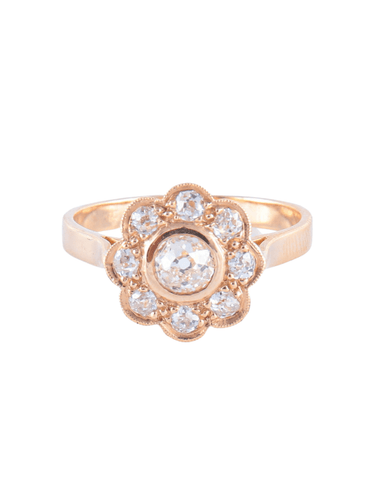 Bague Bague Marguerite Or rose Diamants 58 Facettes