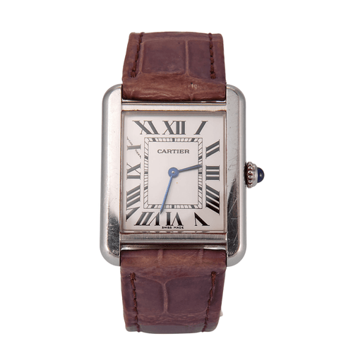 Montre Montre Cartier Tank Solo quartz en acier 58 Facettes