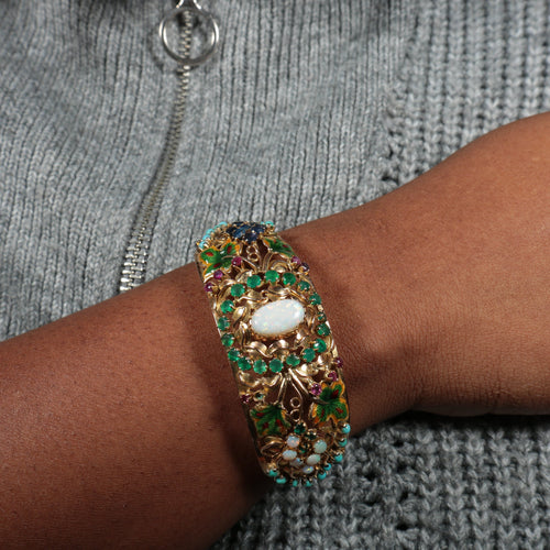 Bracelet Bracelet Opale Rubis Saphirs Emeraudes Email 58 Facettes 220331