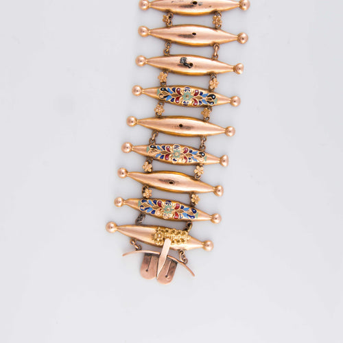 Bracelet Bracelet émaillé époque victorienne 58 Facettes 1