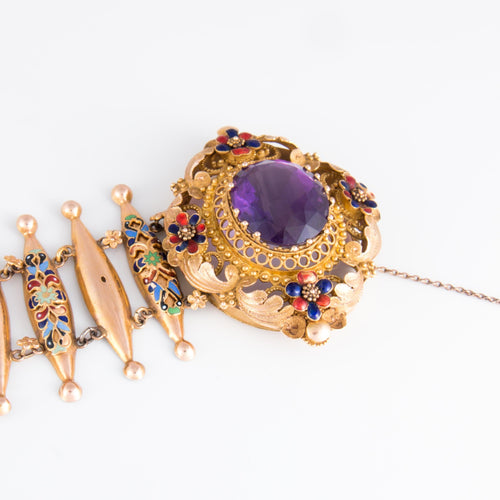 Bracelet Bracelet émaillé époque victorienne 58 Facettes 1