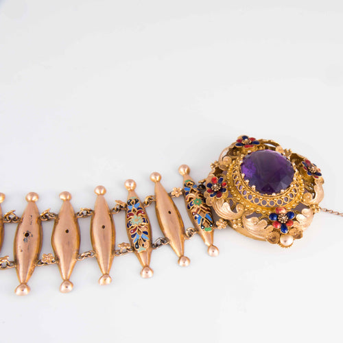 Bracelet Bracelet émaillé époque victorienne 58 Facettes 1