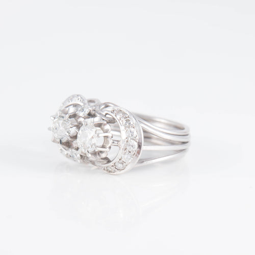 Bague Bague Art Déco Platine Diamants 58 Facettes 0