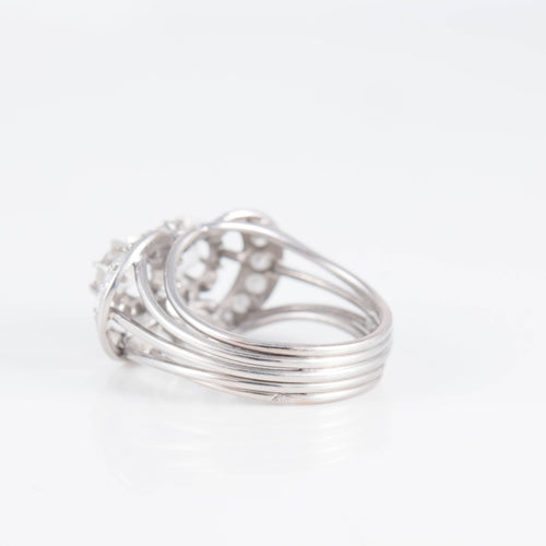 Bague Bague Art Déco Platine Diamants 58 Facettes 0