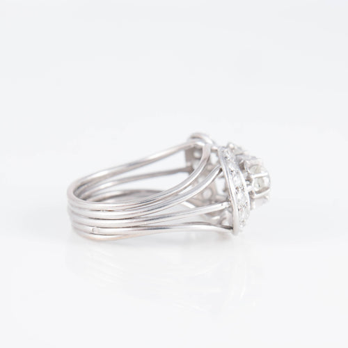 Bague Bague Art Déco Platine Diamants 58 Facettes 0