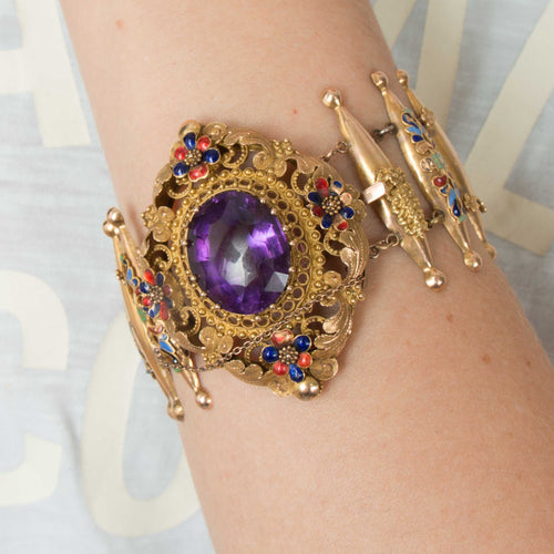 Bracelet Bracelet émaillé époque victorienne 58 Facettes 1