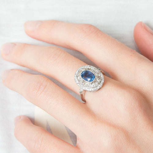 Bague 52 Bague Art Déco Saphir Diamants 58 Facettes 1