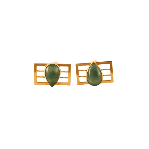 Boutons de manchette Boutons de Manchette Or Jaune Pierre Fine 58 Facettes