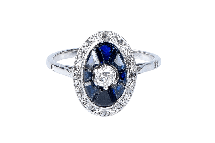 Bague Bague diamant saphir or blanc 58 Facettes BG250736-18
