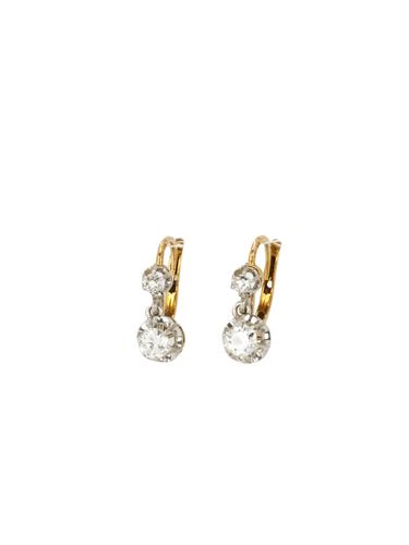 Boucles d'oreilles Boucles d'oreilles dormeuses Or jaune Diamants 58 Facettes J262