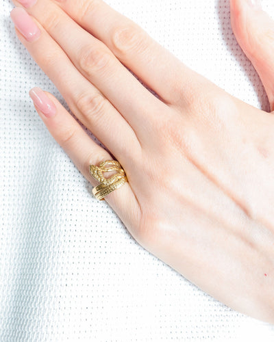 Bague Bague Serpent Or Jaune 58 Facettes